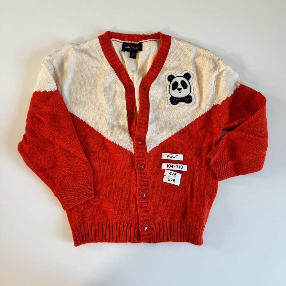 Mini rodini wool panda cardigan